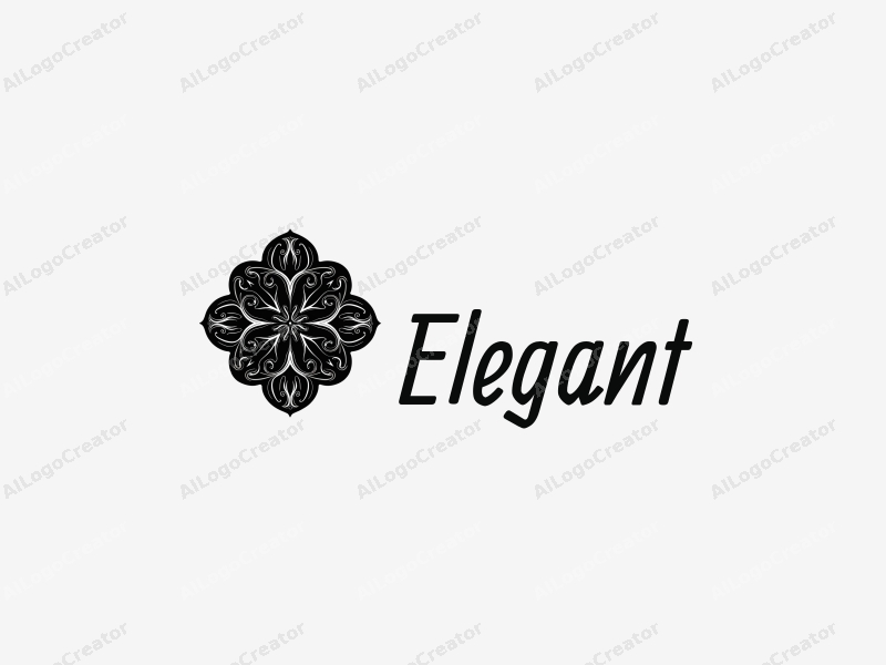 a modern design featuring elegant and refined elements, flowing lines, and intricate patterns combined with a clean black background.