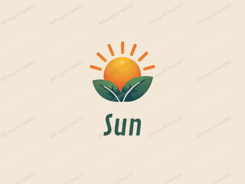 playful design features a stylized sun with rays, vibrant sunlight filtering through playful leaves, combined with a clean background.