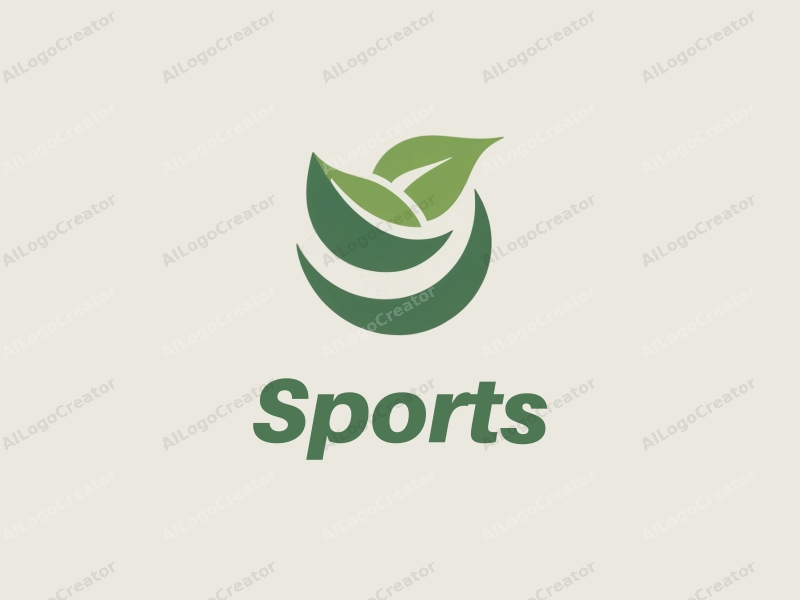 modern design features dynamic shapes representing sports and fitness, symbols of strength and growth, combined with a clean green background.