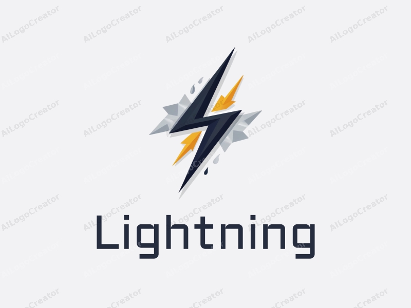 geometric design features stylized lightning bolts and electric currents, combined with a clean background and a harmonious composition.