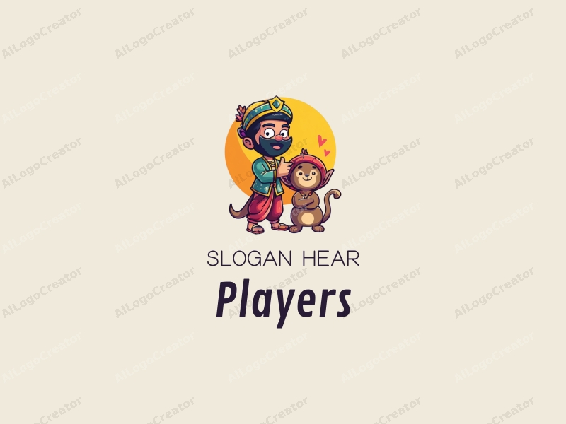 playful design features a vibrant array of colors, a stylized player and game character in traditional Indian attire, combined with a clean background.