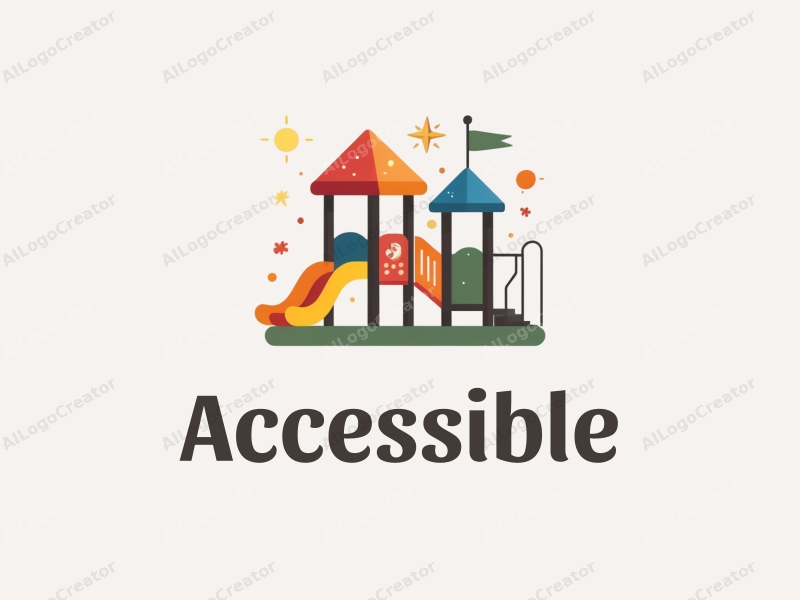 modern design features accessibility elements, a stylized children's playground, and inclusive design concepts combined with a clean background.