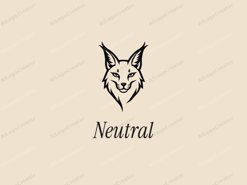 minimalist design features a stylized lynx created with clean lines, emphasizing neutrality and balance, set against a simple background.