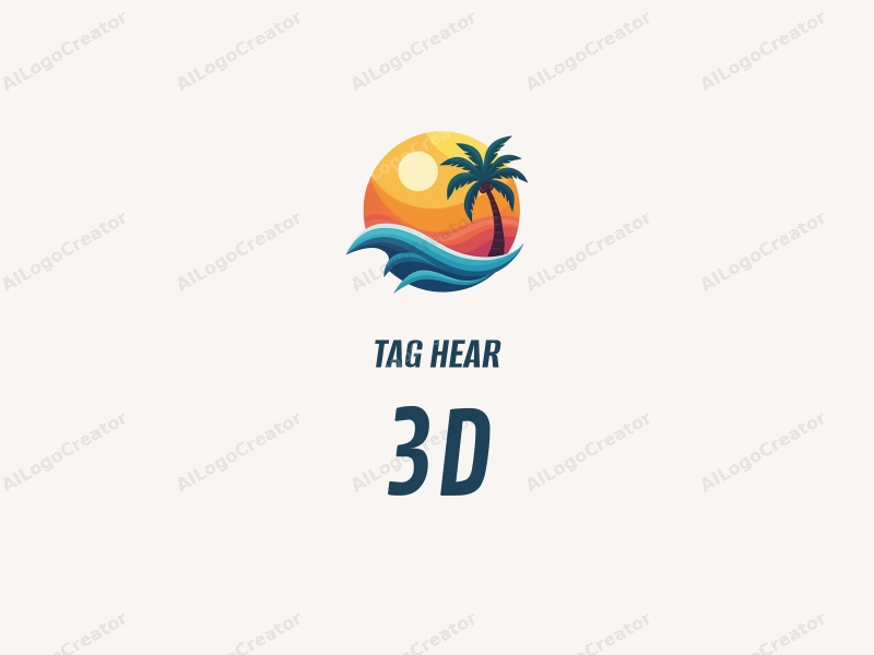 a modern design featuring vibrant 3D dynamic elements inspired by tropical and sunny themes, incorporating playful shapes and a clean background.