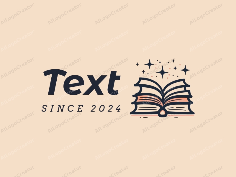 modern design features stylized text and font, combined with stars and books, creating a harmonious and clean composition.