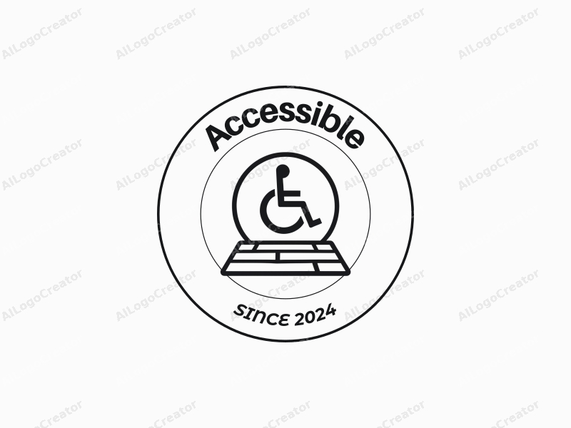 modern design features accessibility elements, a stylized sidewalk, and a wheelchair symbol combined with a clean background.