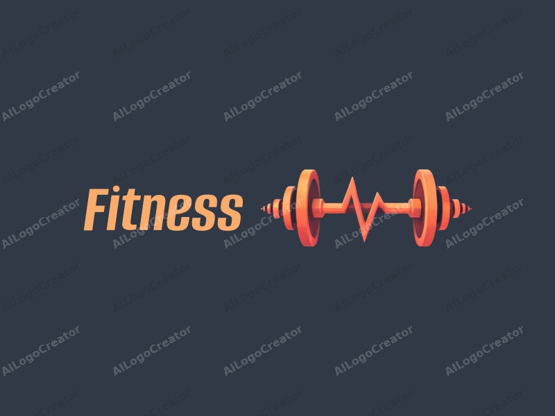 modern design features stylized dumbbells and heart rate symbols, combined with a clean background and a focus on fitness themes.