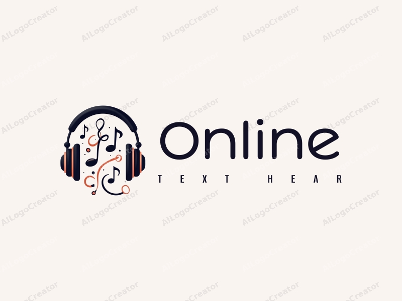 modern design features abstract network connections, stylized musical notes, and headphones, combined with a clean background.