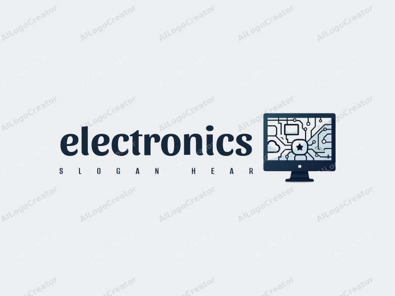 modern design features sleek electronic devices, a stylized computer silhouette, and circuit patterns intertwined with network elements, combined with a clean background.