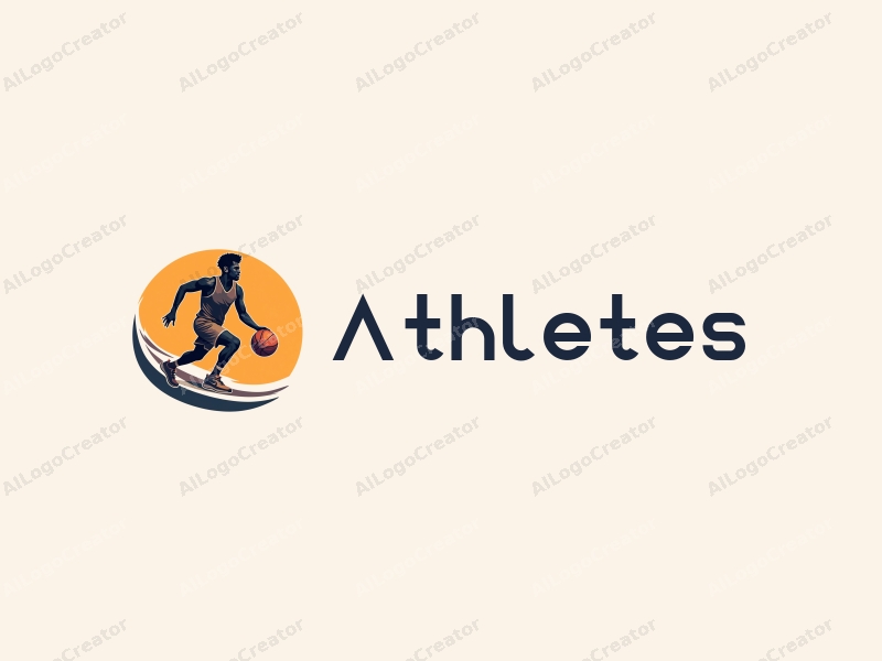 modern design features a dynamic athlete in motion, a stylized basketball, and a sleek track design approach combined with a clean background.