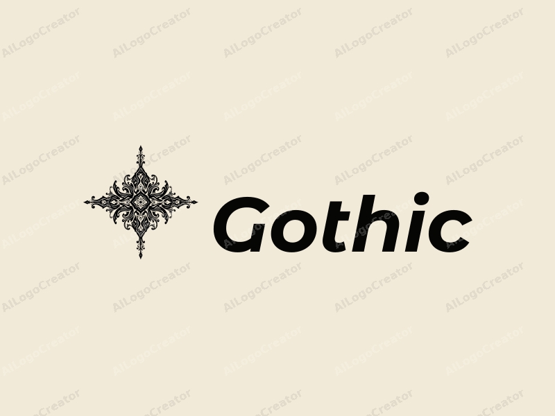 Gothic design features pointed spires and intricate patterns inspired by Gothic architecture and fashion, combined with a clean background.