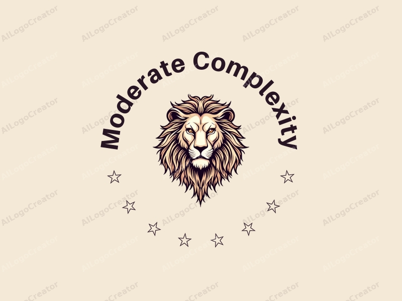 modern design features a stylized lion intertwined with an energy icon, showcasing intricate and detailed elements combined with a clean background.