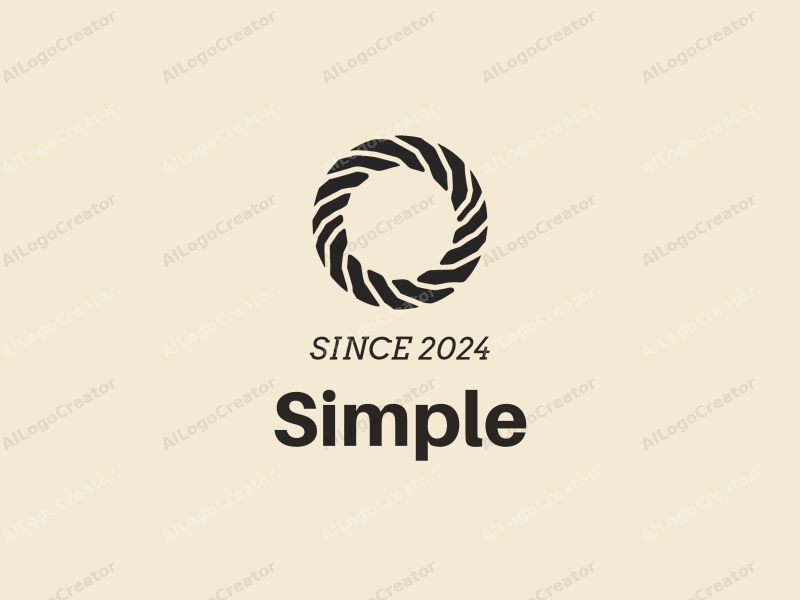 minimalist design features a simple circular ring intertwined with warehouse elements, combined with a clean background.