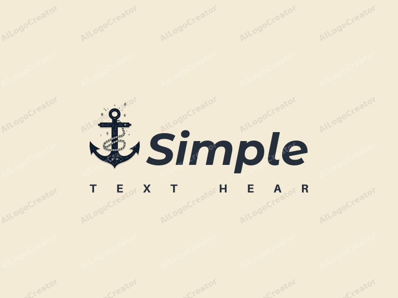 minimalist design features a stylized anchor intertwined with digital motifs, combined with a clean background and a focus on simplicity.