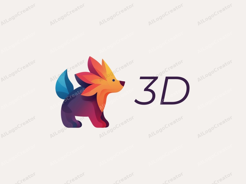 a modern design featuring colorful 3D dynamic graphics, incorporating stylized animal shapes, with a clean and harmonious background.