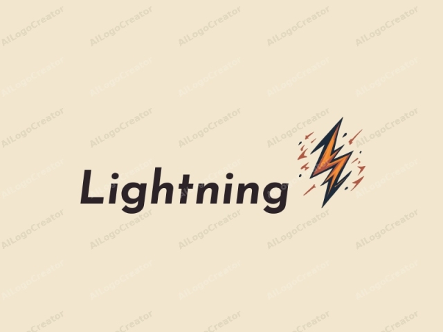 geometric design features stylized lightning bolts and electric currents, combined with a clean background and a harmonious composition.