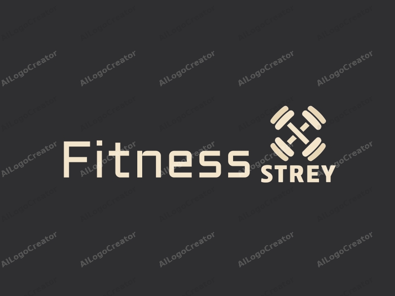 modern design features stylized dumbbells and running figures, combined with a clean background and a harmonious layout.