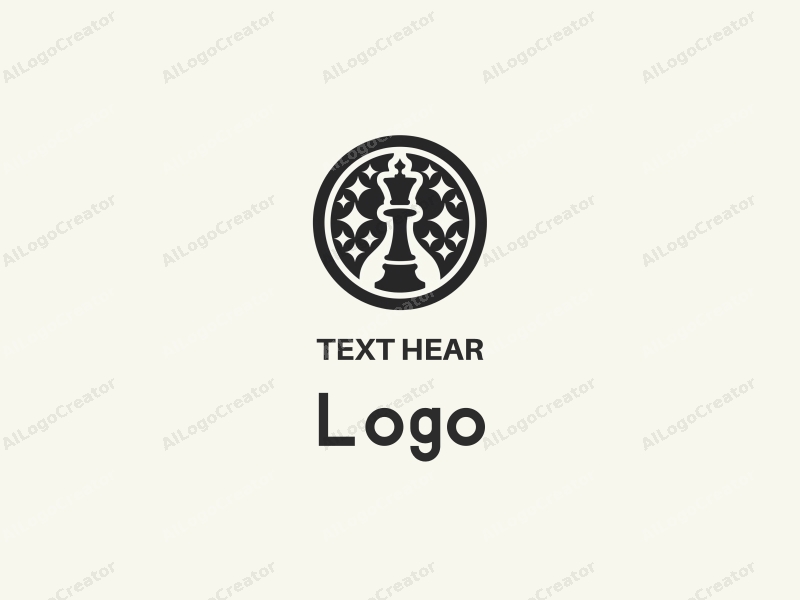 a modern minimalist design featuring a circular shape and a stylized chessboard pattern, combined with a clean background and a creative approach.