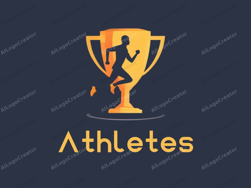 modern design features a dynamic runner silhouette, a stylized trophy, and a clean background combined with a harmonious composition.