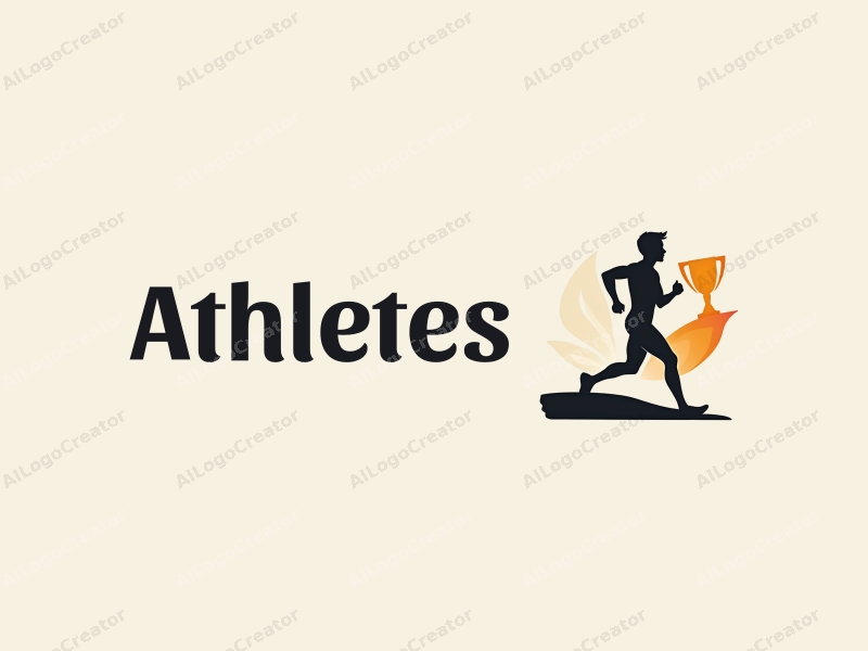 modern design features a dynamic runner silhouette, a stylized trophy, and a clean background combined with a harmonious composition.