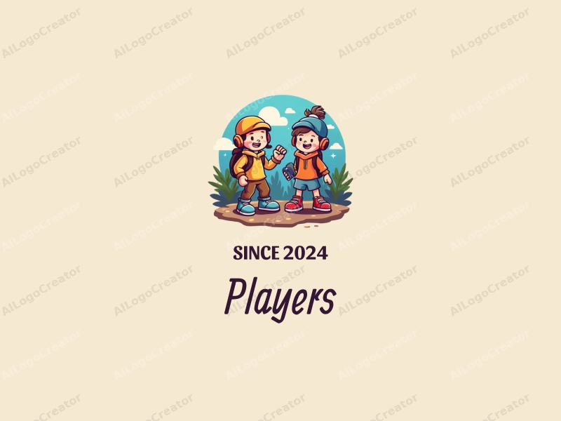 playful design features vibrant colors, a stylized player and game character, and elements representing adventure and friendship combined with a clean background.