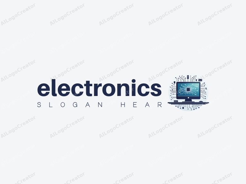 modern design features sleek electronic devices and a stylized computer silhouette, integrated with circuit and chip elements, combined with a clean background.