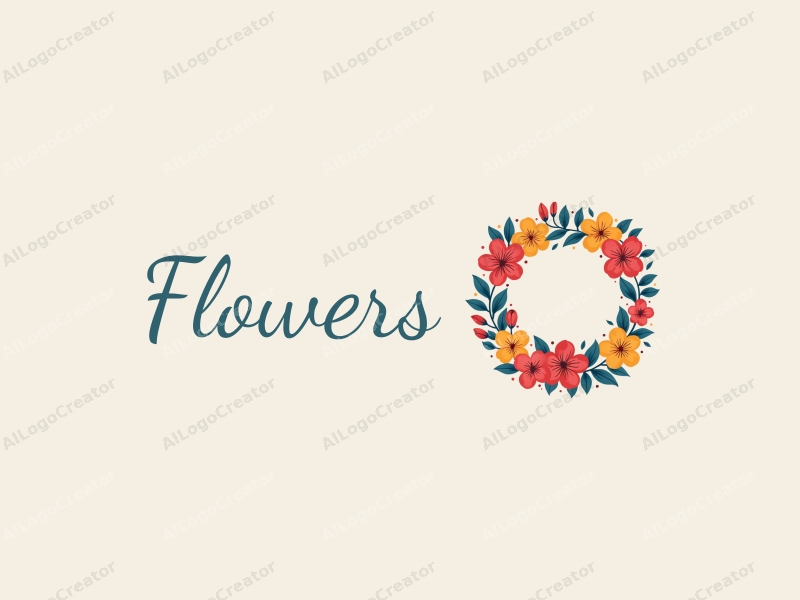 playful design features vibrant flower petals, a whimsical flower wreath, and a cheerful flower bouquet combined with a clean background.