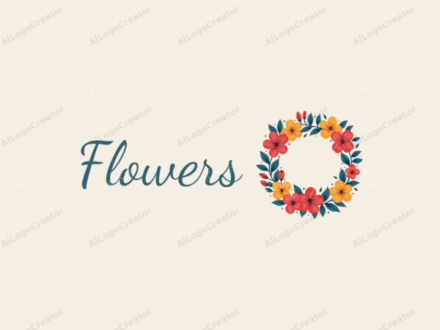 playful design features vibrant flower petals, a whimsical flower wreath, and a cheerful flower bouquet combined with a clean background.