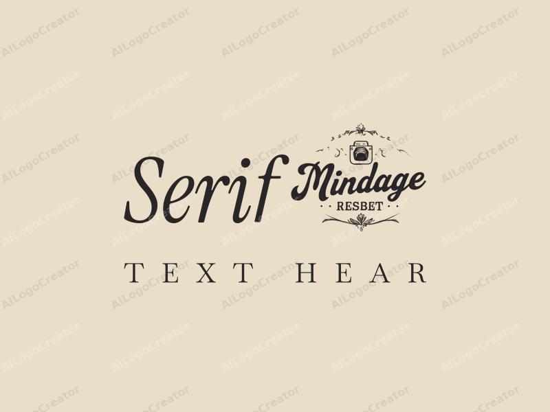 vintage design features elegant serif fonts, a stylized signature, and stationery elements combined with a clean background.