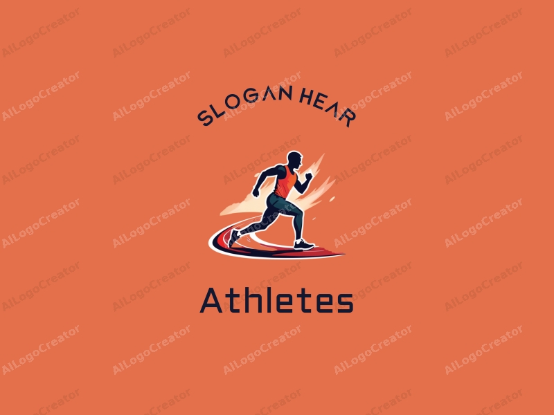 modern design features a dynamic athlete in motion, a stylized representation of a running track, and a clean background emphasizing the energy of competition.