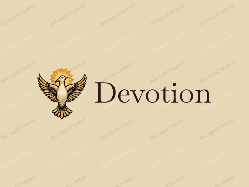 vintage design features a golden dove with a halo, symbolizing faith and prayer, combined with a clean background.