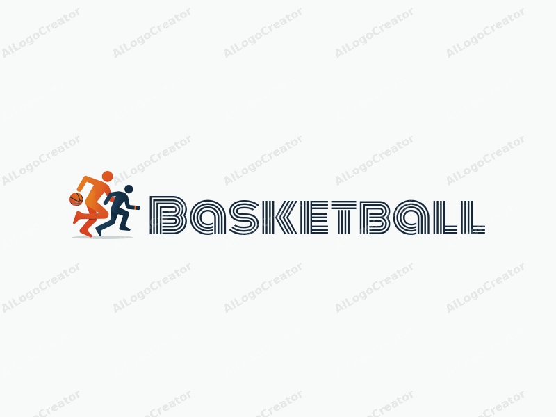 playful design features a stylized basketball, an athlete in motion, and a wristband, combined with a clean background.