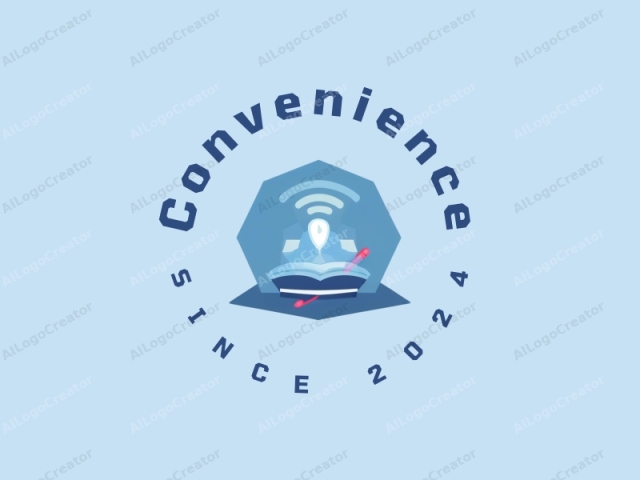 modern design features elements of convenience and practicality, a stylized representation of service and connection, combined with a clean blue background.