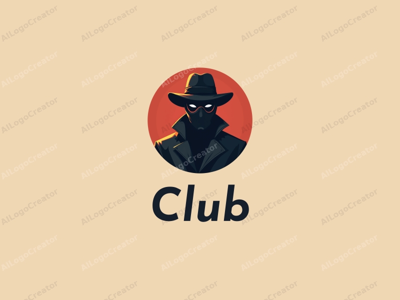 modern design features a stylized club scene with social elements, incorporating a thief silhouette wearing a mask, combined with a clean background.