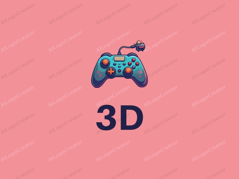 a modern design featuring a 3D game controller and a dynamic character, combined with a colorful palette and a clean background.