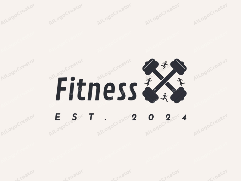 modern design features stylized dumbbells and running figures, combined with a clean background and a harmonious layout.