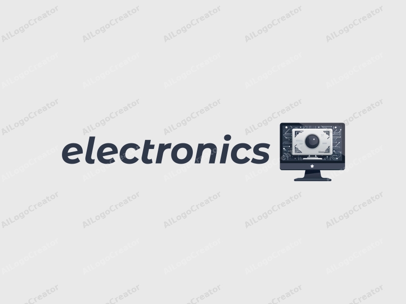 a modern design featuring sleek electronic devices, a stylized computer silhouette, and circuit patterns combined with a clean silver background.