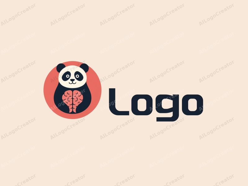 modern design features a stylized panda and a brain, combined with a clean background and a minimalist approach.