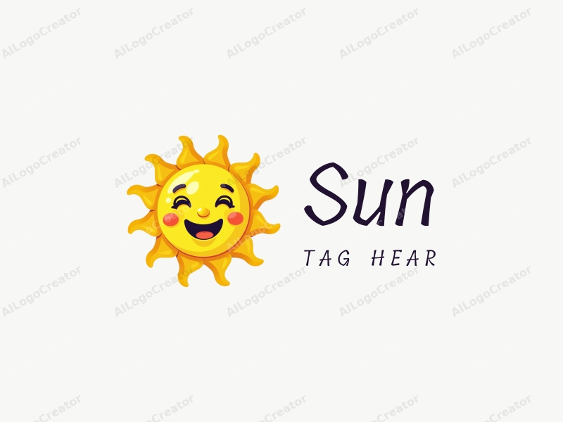 playful design features a cheerful sun with rays of light, a smiling face, and a vibrant yellow color scheme combined with a clean background.