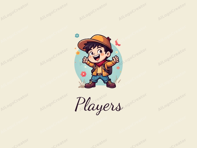 playful design features a vibrant and colorful cartoon adventurer character, engaging in a dynamic pose, surrounded by playful gaming elements, with a clean and simple background.