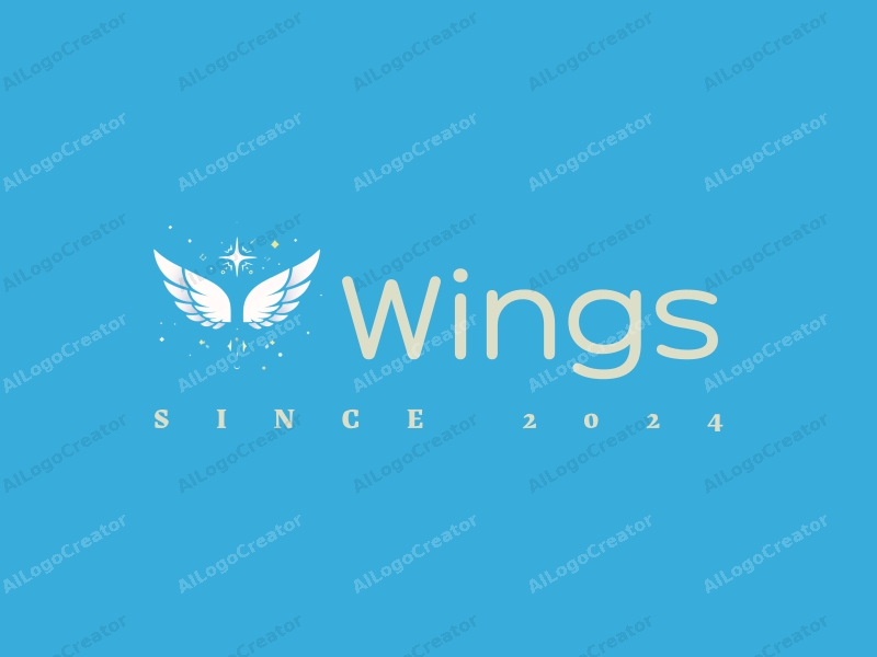 playful design features stylized wings in flight, interconnected network elements, and dynamic energy motifs combined with a clean blue background.