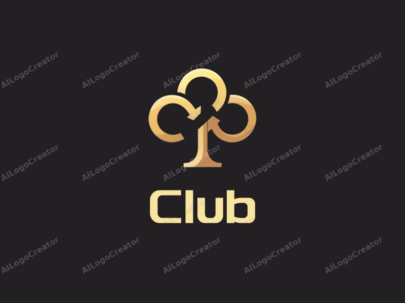 a modern design featuring a stylized club silhouette intertwined with social elements, symbolizing trust and strength, combined with a clean black background.