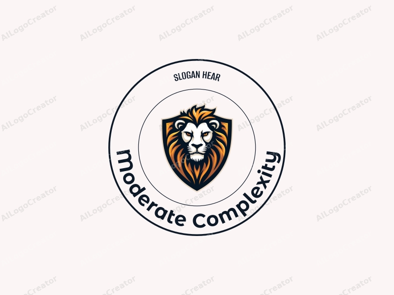 modern design features a detailed lion and shield, combining intricate elements with a clean background.