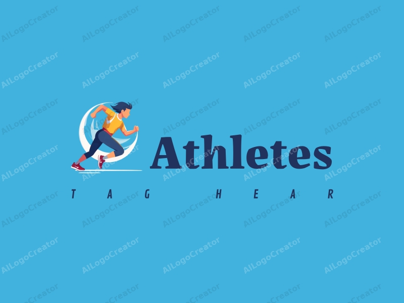 modern design features a stylized runner in motion, a medal symbolizing achievement, and a dynamic representation of competition combined with a clean blue background.