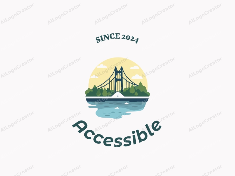 modern design features accessibility elements, stylized bridges, and green spaces combined with a clean background.