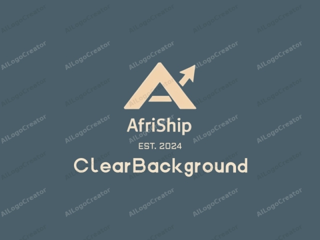 極簡主義設計特色是風格化的箭頭指向不同方向，伴隨著文字'AfriShip'，並結合乾淨且透明的背景。