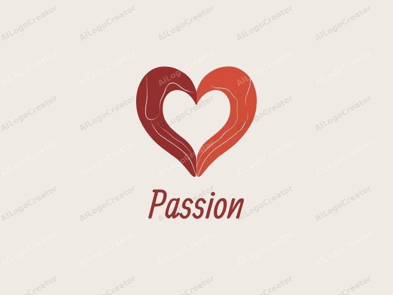 playful design features a heart shape formed by two hands, vibrant red color, and a clean background, emphasizing passion and enthusiasm in an artistic and educational context.