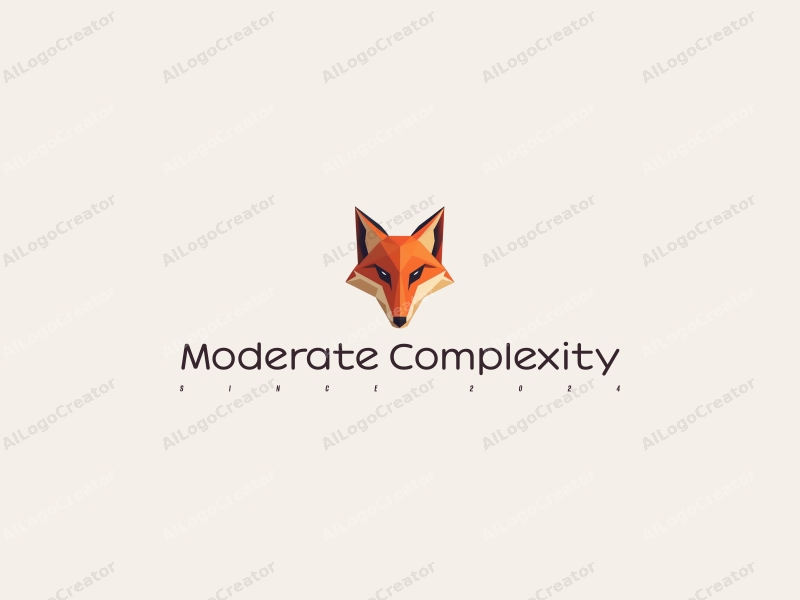 a modern design featuring a stylized fox integrated with triangular shapes, emphasizing complexity and intricacy, set against a clean background.