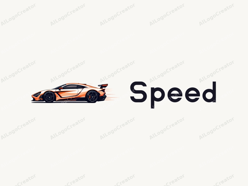 a modern design featuring dynamic lines representing speed, a stylized racing car silhouette, and an abstract engine shape, combined with a clean background.