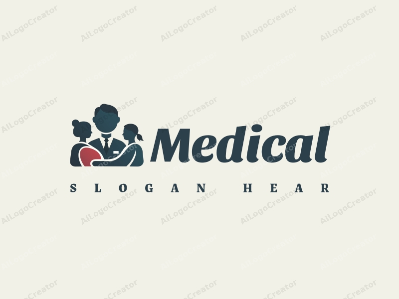 modern design features a stylized hospital silhouette, a doctor figure, and a patient, combined with a clean background and harmonious composition.